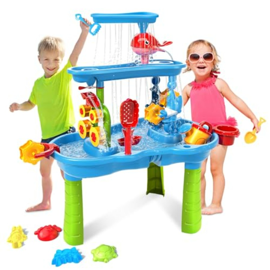 Kids Outdoor Water Toys - Water Table for Toddlers 3-5 3-Tier