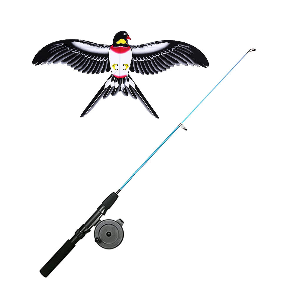 Kite Easy Fly Kids - Fishing Pole Swallow Bird Kite Random