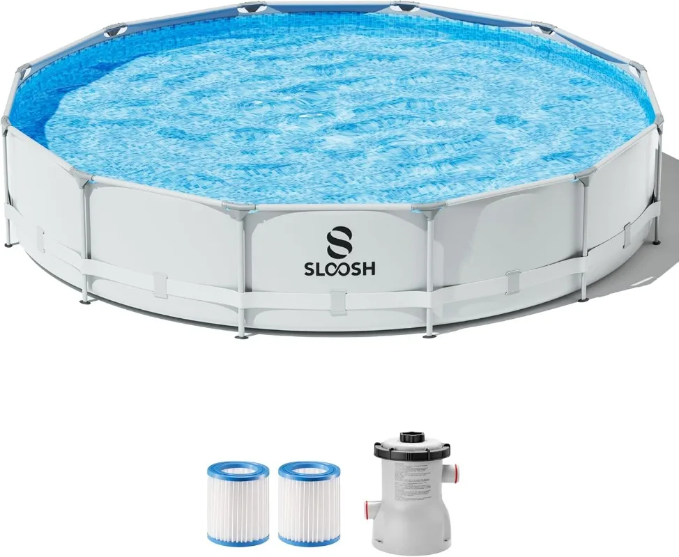 Kids Outdoor Pool - SLOOSH Round Above Ground Pool-12ft x
