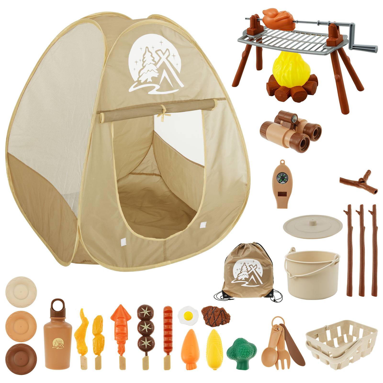 Kids Outdoor Wendy House - Kids Camping Toy Set Tent Pop