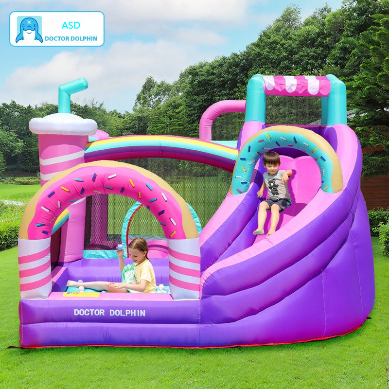 Kids Outdoor House With Slide - Candy House Inflatable Bounce House, Small