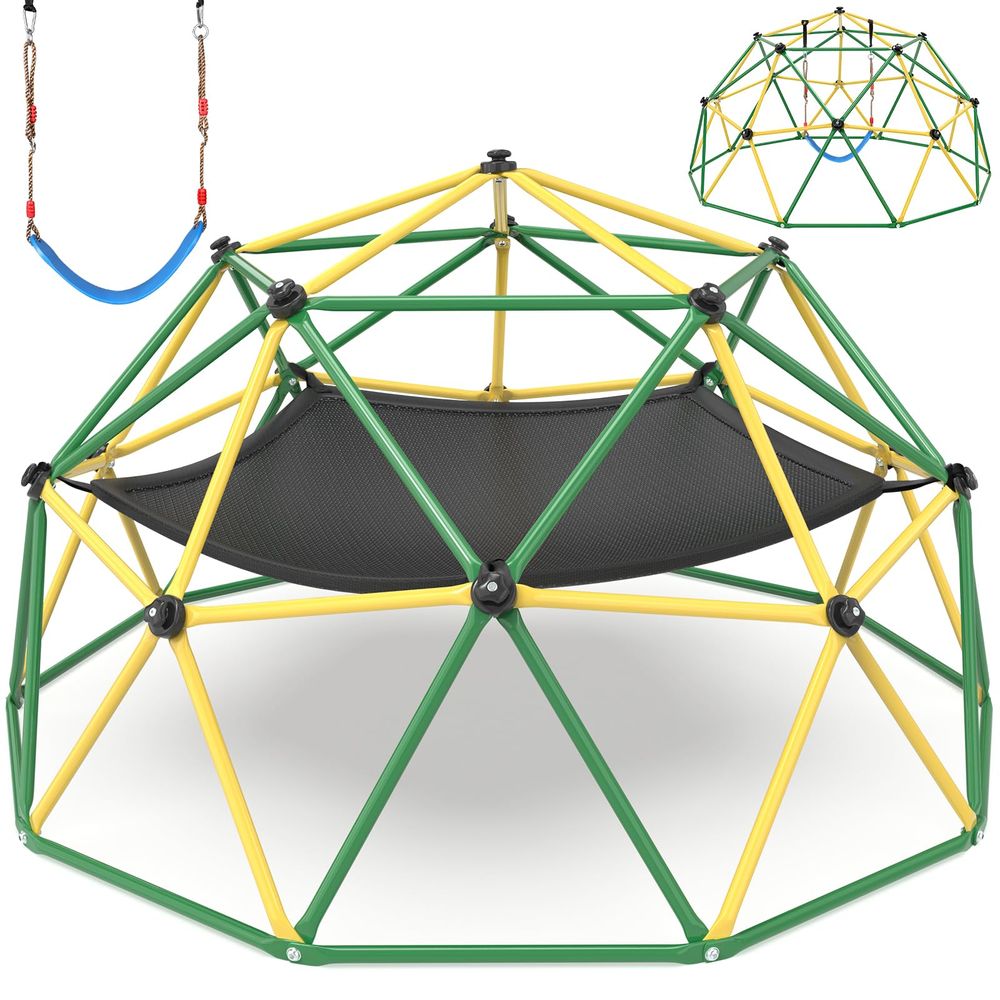 Kids Outdoor Climbing Dome - Climbing Dome, 10FT Climber with Hammock