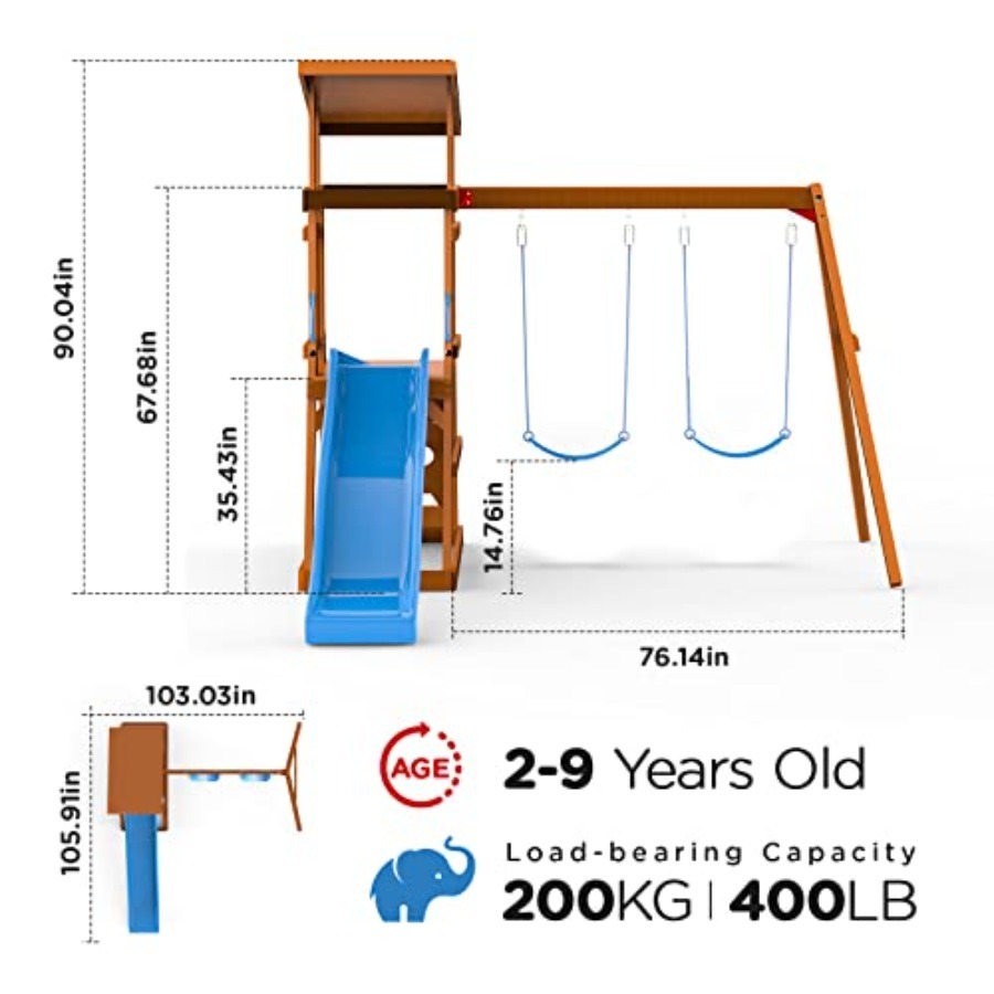 Playground Wooden Swing Sets f – Kids Outdoor Wooden Playset recenzja i cena