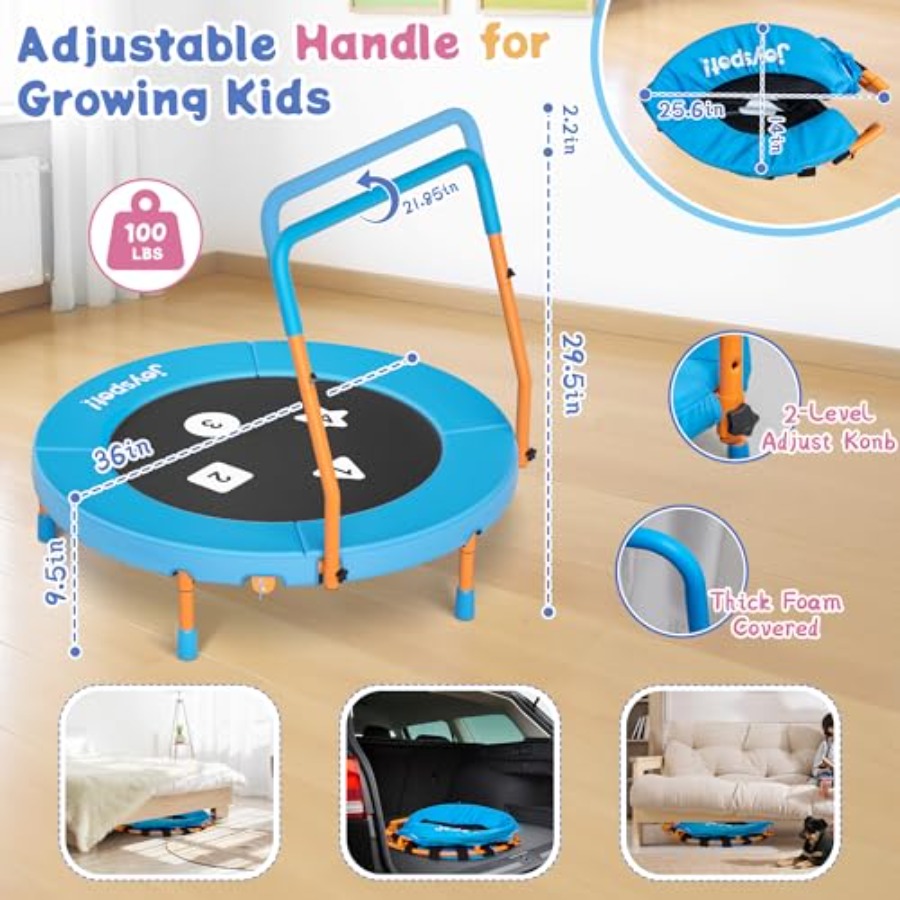 3FT Toddler Trampoline with Ad – Mini Trampoline Spring recenzja i cena