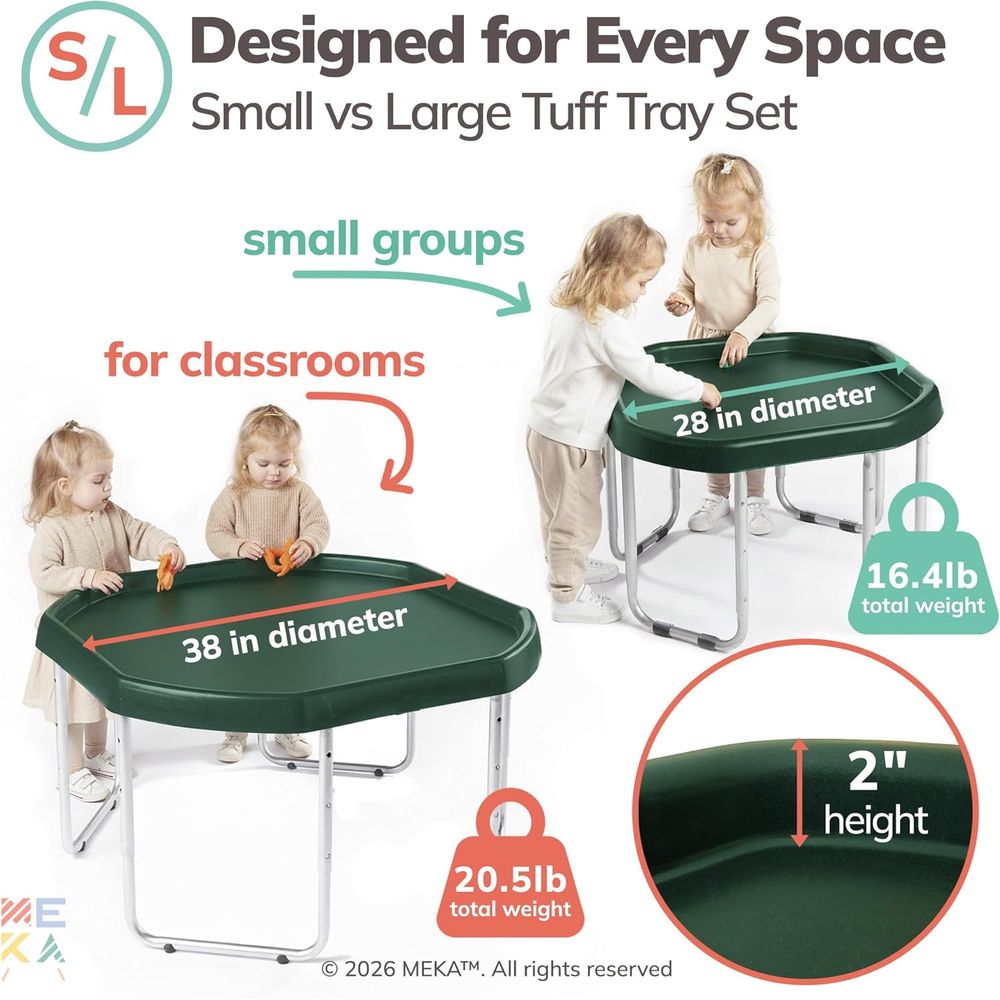 Small 28x28 Green Sensory Tray – Kids Outdoor Sensory Table recenzja i cena