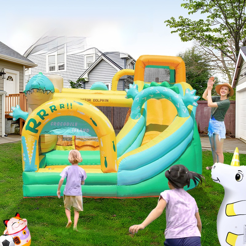 Dinosaur Inflatable Bounce Hou – Kids Outdoor House With Slide recenzja i cena