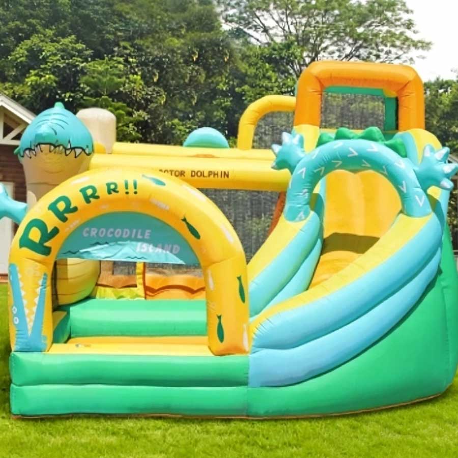 Dinosaur Inflatable Bounce Hou – Kids Outdoor House With Slide recenzja i cena