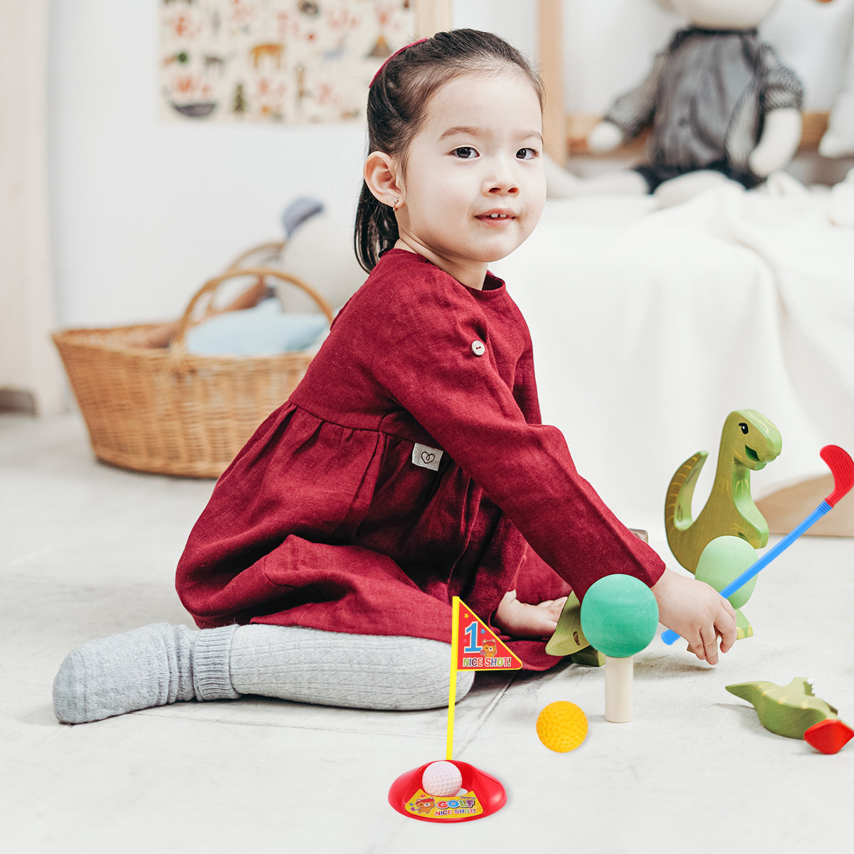 1Set Kids Cartoon Wooden Mini  – Kids Outdoor Wooden Playset recenzja i cena