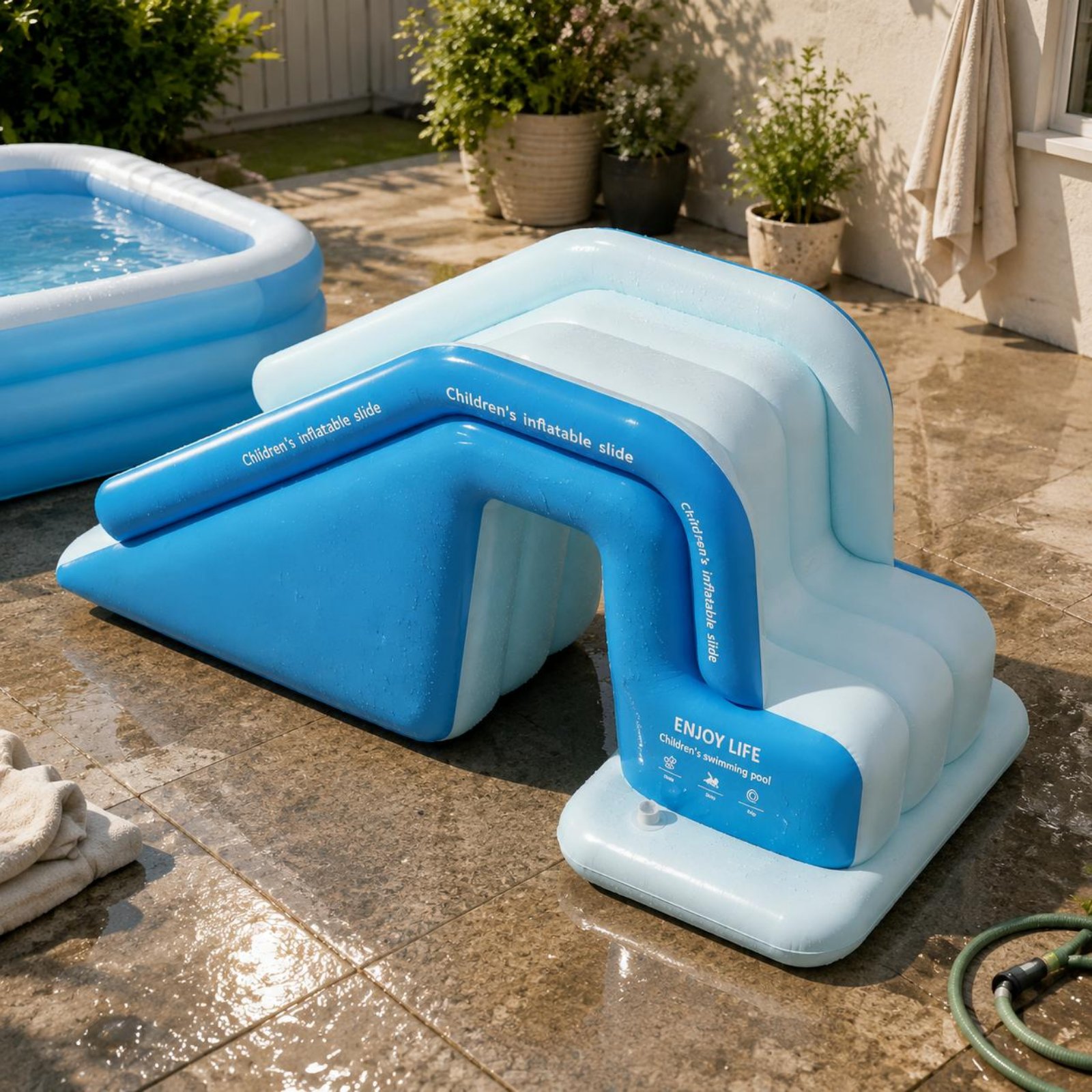 Inflatable Pool Slide Foldable – Kids Outdoor Water Toys recenzja i cena