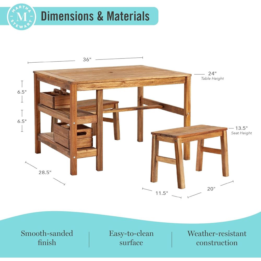 Kids Outdoor Crat Table and 2  – Kids Outdoor Wooden Playset recenzja i cena