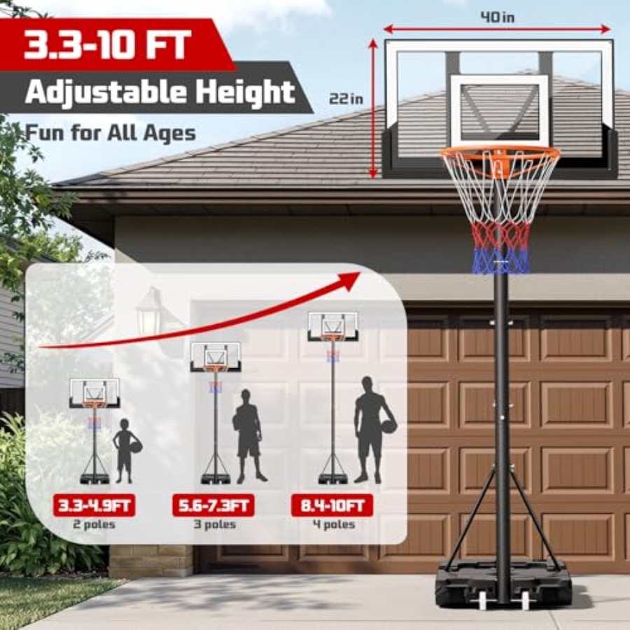 Outdoor basketball hoop 10FT w – Kids Outdoor Basketball recenzja i cena