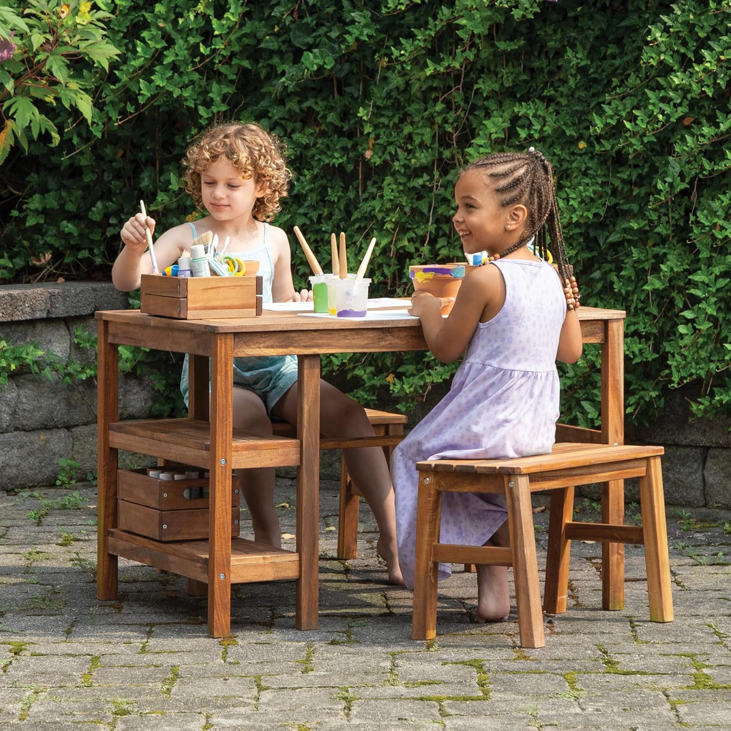 Kids Outdoor Table & Bench Set – Kids Outdoor Wooden Playset recenzja i cena