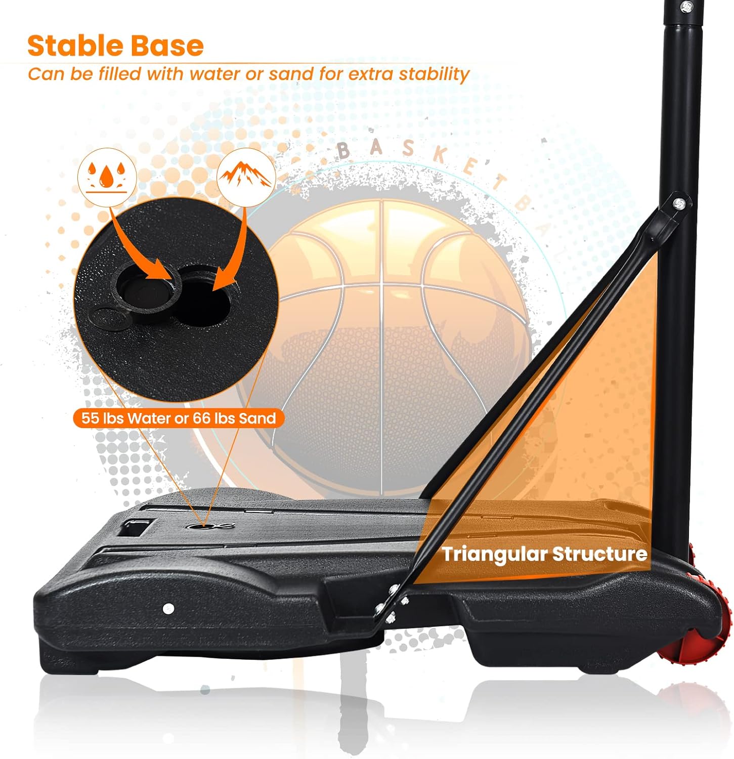 Portable Basketball Hoop with  – Kids Outdoor Basketball recenzja i cena