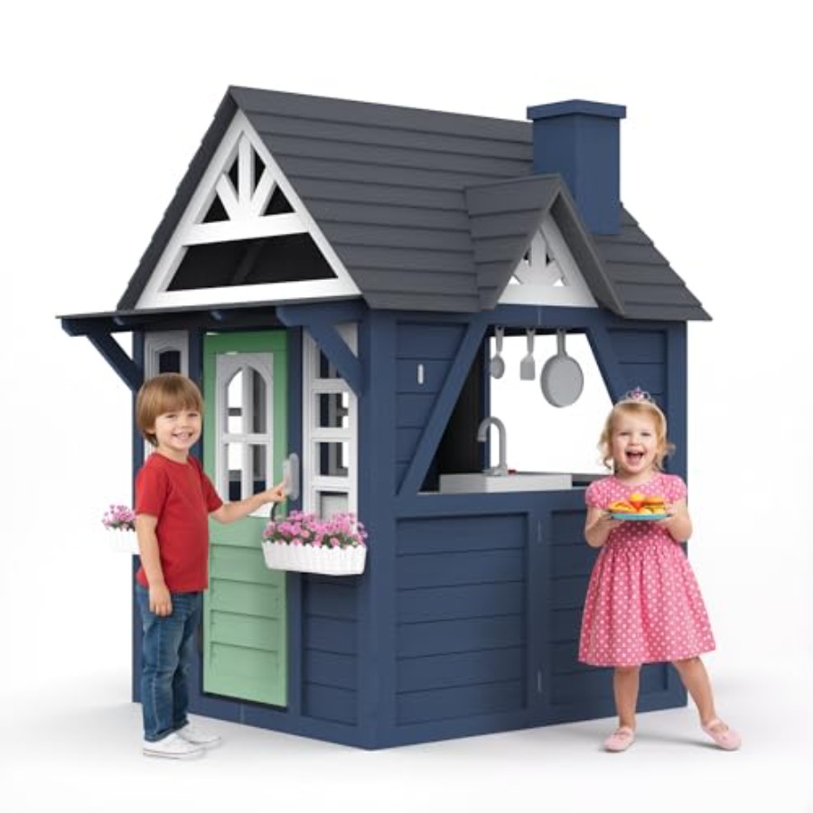Outdoor kids playhouse: wooden – Kids Outdoor Kitchen recenzja i cena