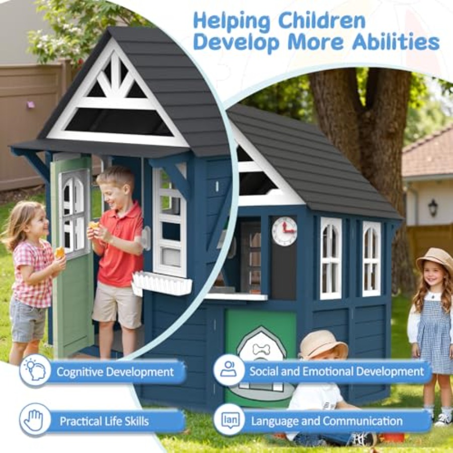 Outdoor kids playhouse: wooden – Kids Outdoor Kitchen recenzja i cena