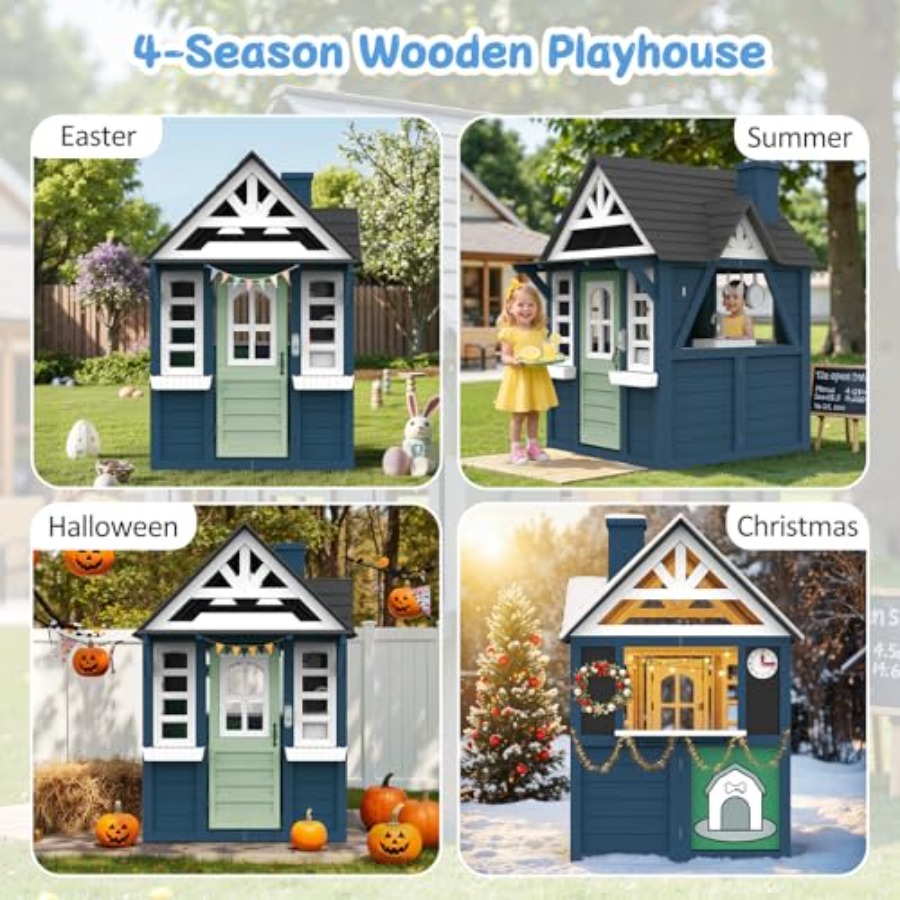 Outdoor kids playhouse: wooden – Kids Outdoor Kitchen recenzja i cena