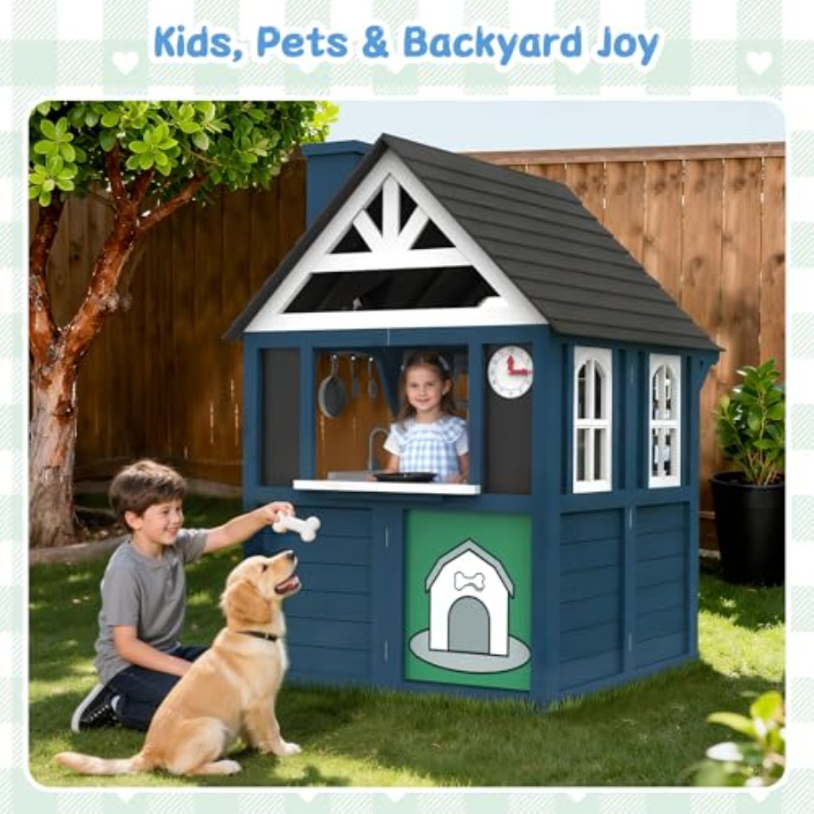 Outdoor kids playhouse: wooden – Kids Outdoor Kitchen recenzja i cena