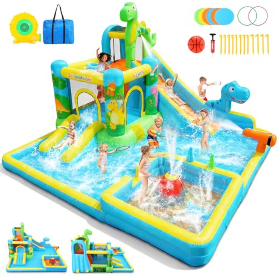 Outdoor backyard inflatable wa – Kids Outdoor House With Slide recenzja i cena