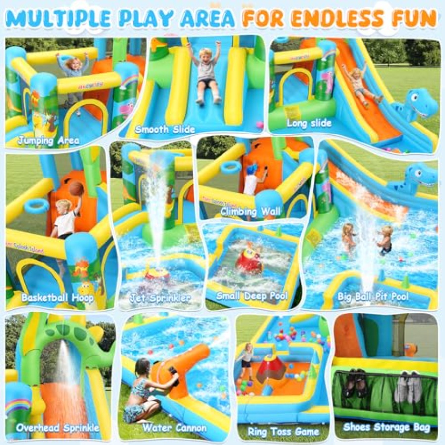Outdoor backyard inflatable wa – Kids Outdoor House With Slide recenzja i cena