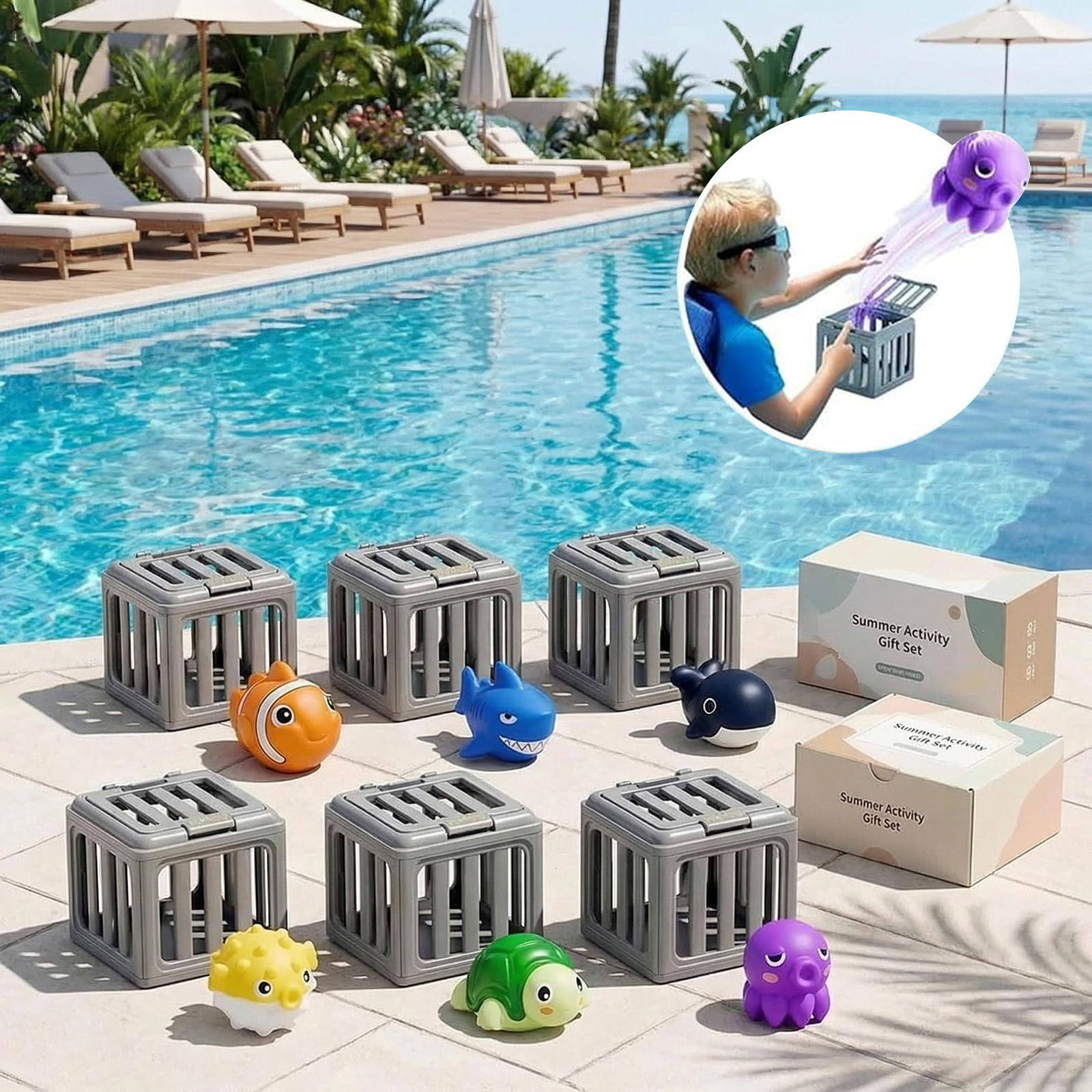 Kids Pool Diving Toys with Fis – Kids Outdoor Pool recenzja i cena