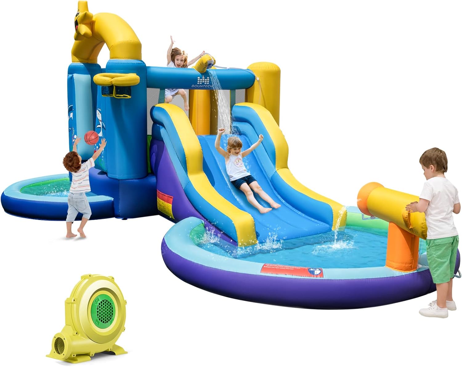 Inflatable Water Slide, 2 in 1 – Kids Outdoor House With Slide recenzja i cena