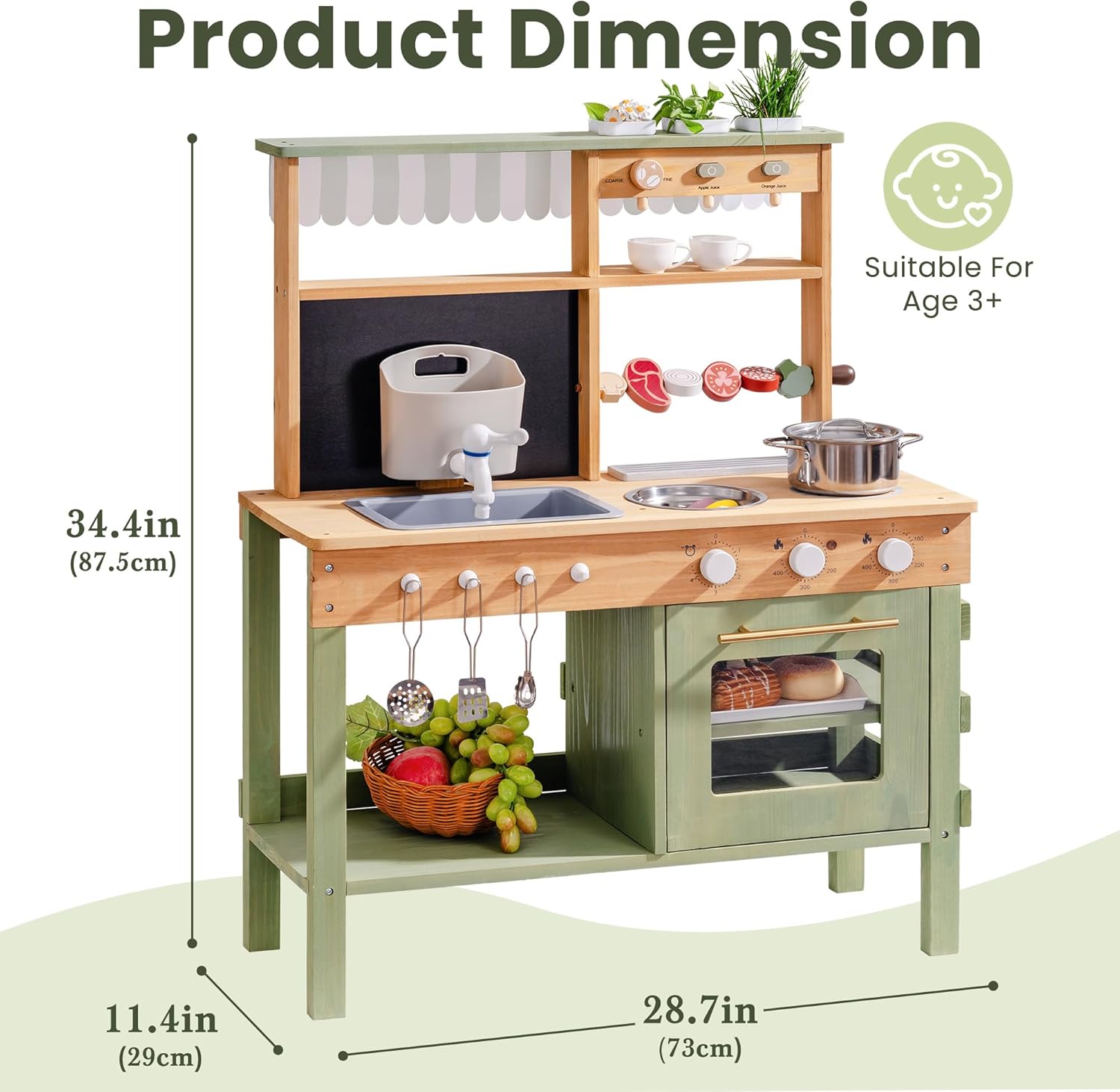 Wooden Mud Kitchen for Kids, O – Kids Outdoor Wooden Playset recenzja i cena