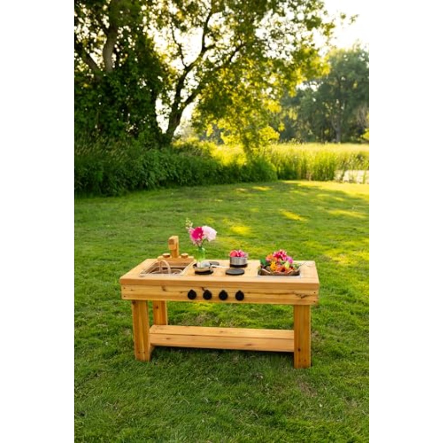 Cedar Outdoor Mud Kitchen Cent – Kids Outdoor Sensory Table recenzja i cena