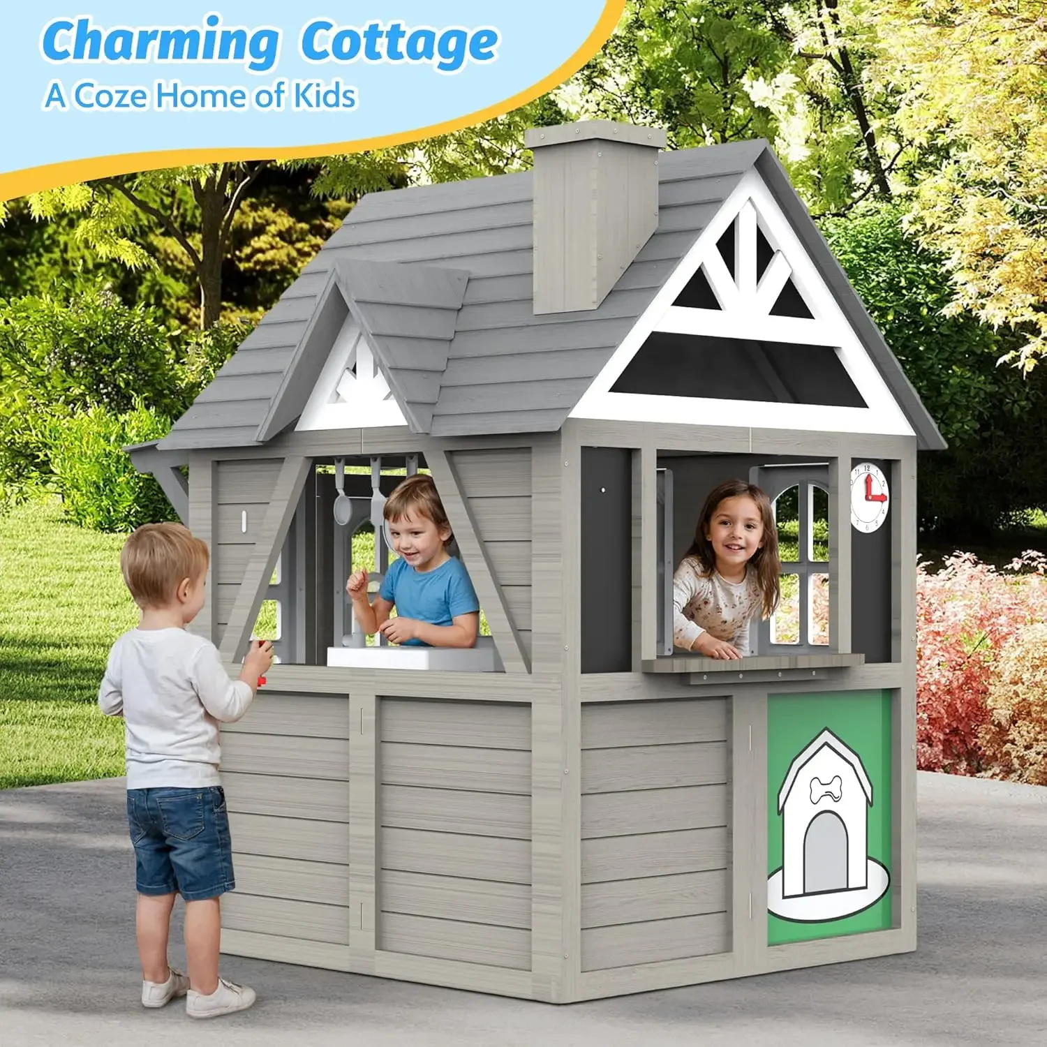 Kids Outdoor Playhouse,Cedar G – Kids Outdoor Kitchen recenzja i cena