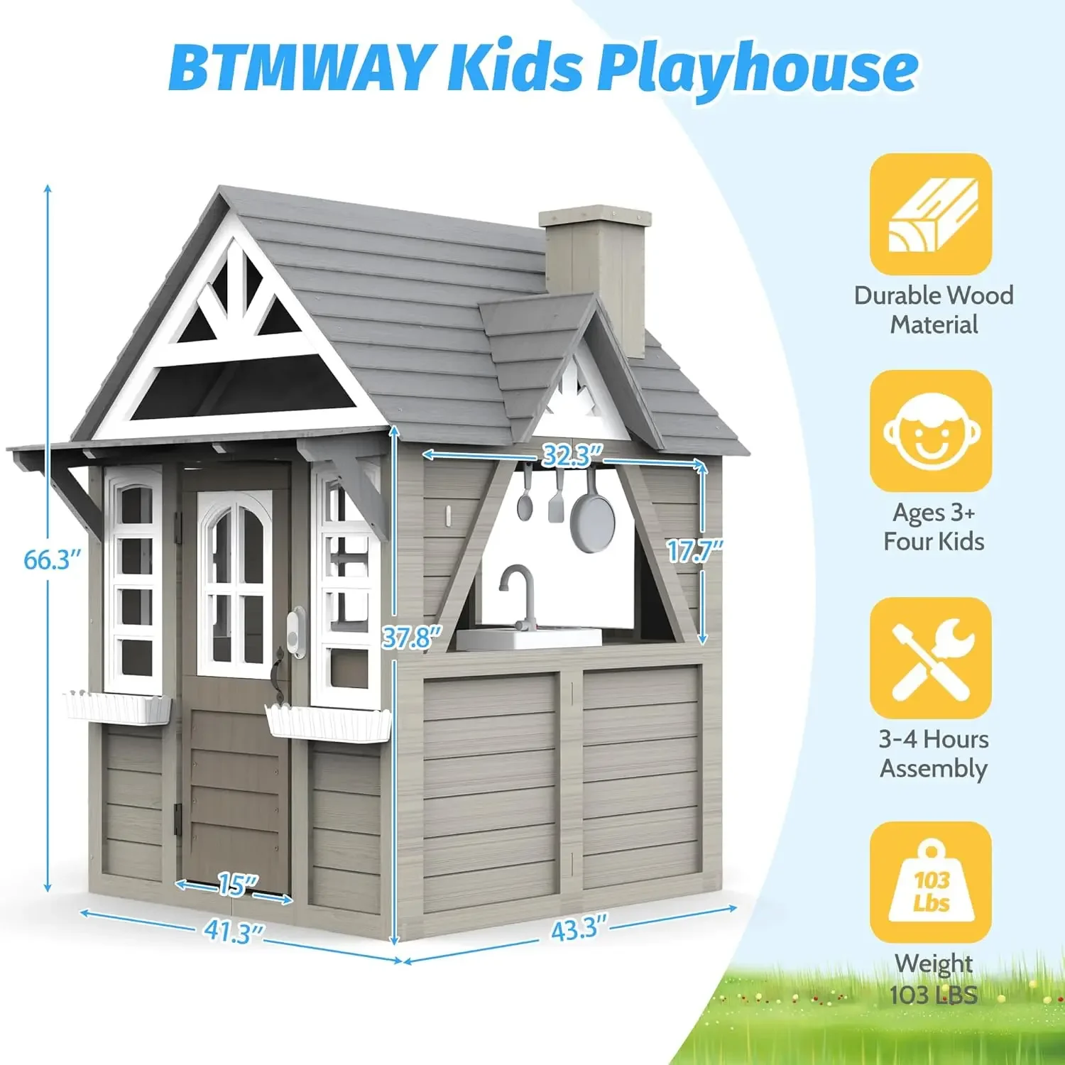 Kids Outdoor Playhouse,Cedar G – Kids Outdoor Kitchen recenzja i cena