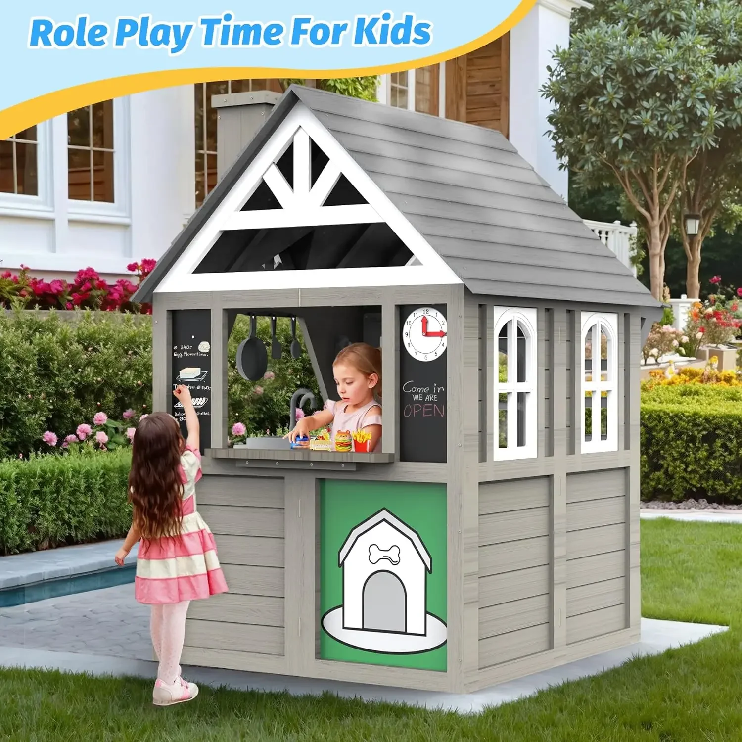 Kids Outdoor Playhouse,Cedar G – Kids Outdoor Kitchen recenzja i cena