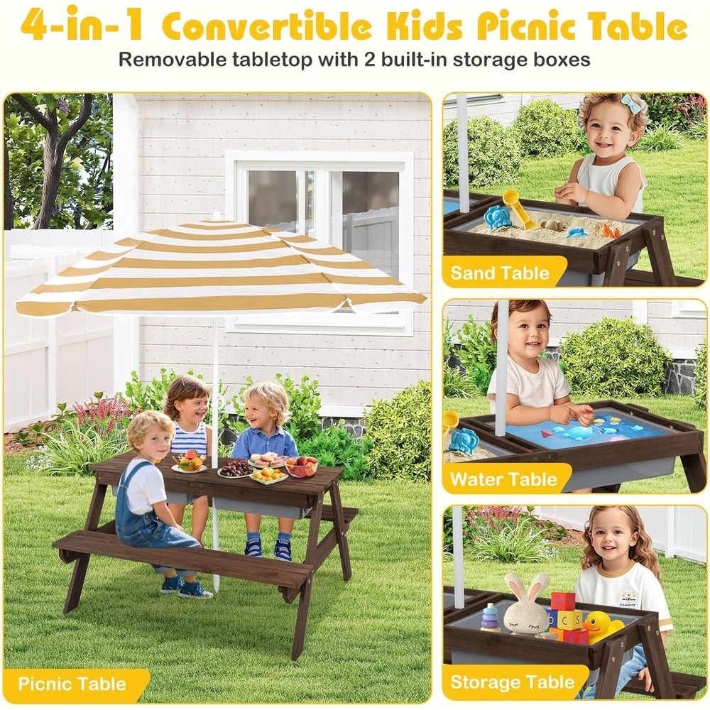 Kids Picnic Table with Sensory – Kids Outdoor Sensory Table recenzja i cena