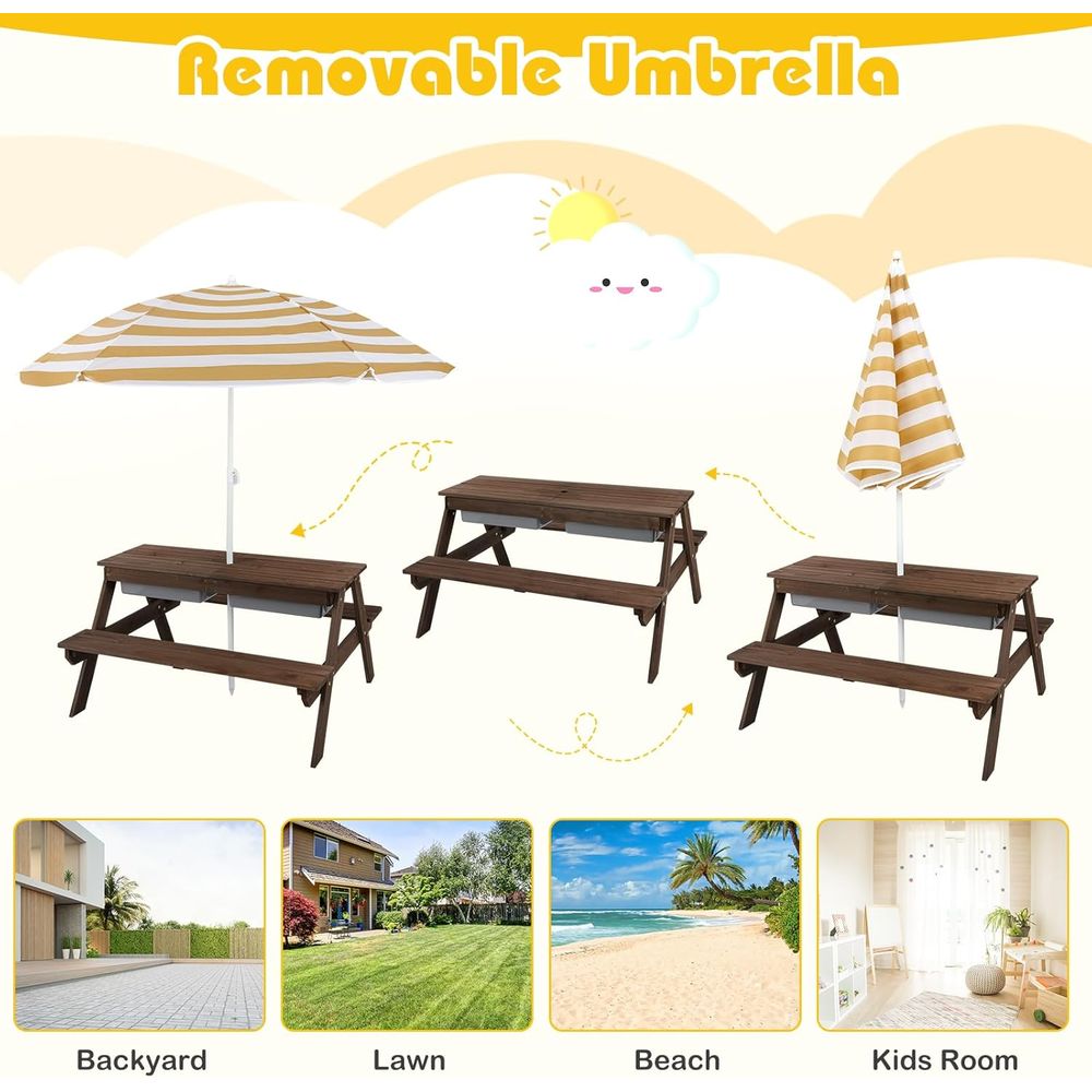 Kids Picnic Table with Sensory – Kids Outdoor Sensory Table recenzja i cena