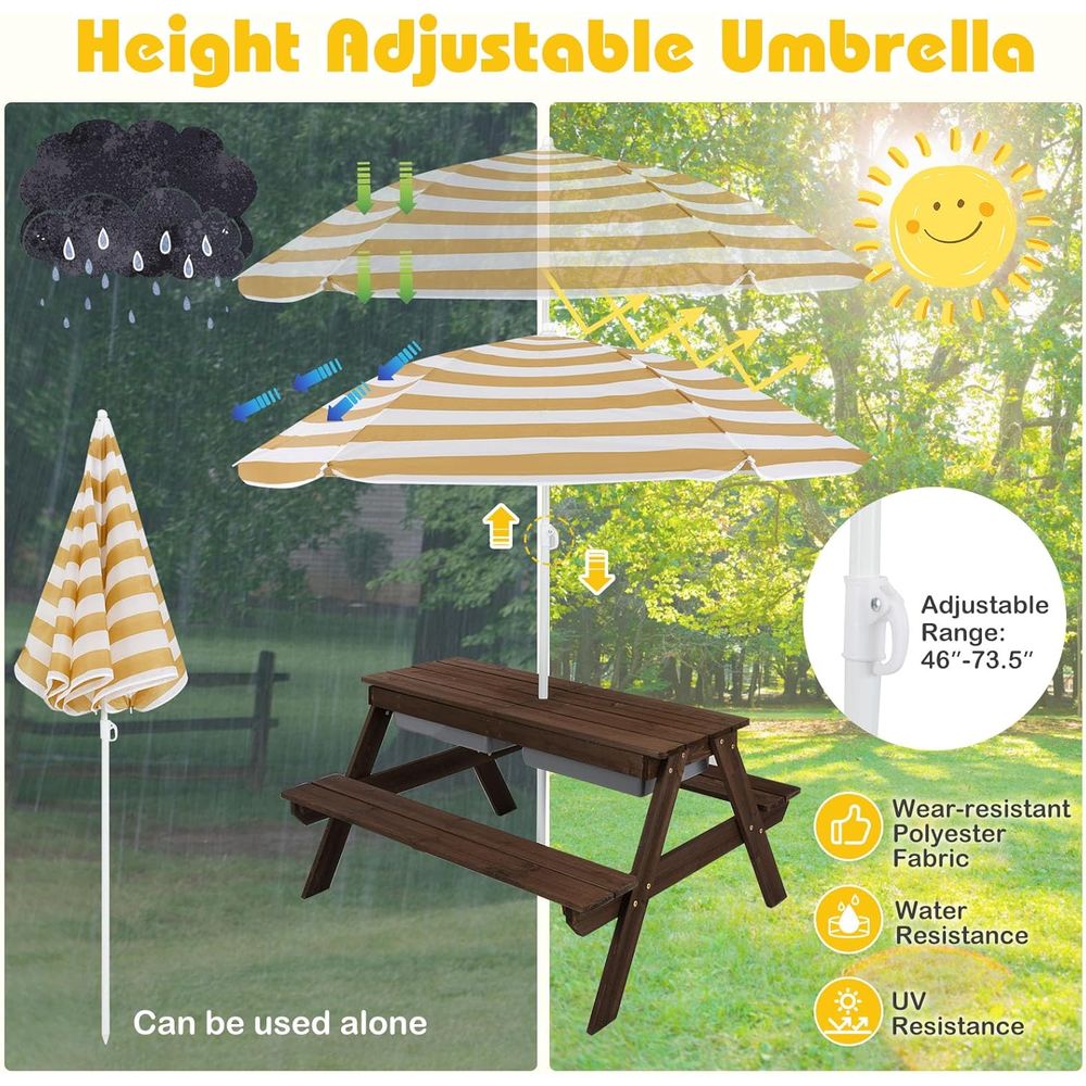 Kids Picnic Table with Sensory – Kids Outdoor Sensory Table recenzja i cena