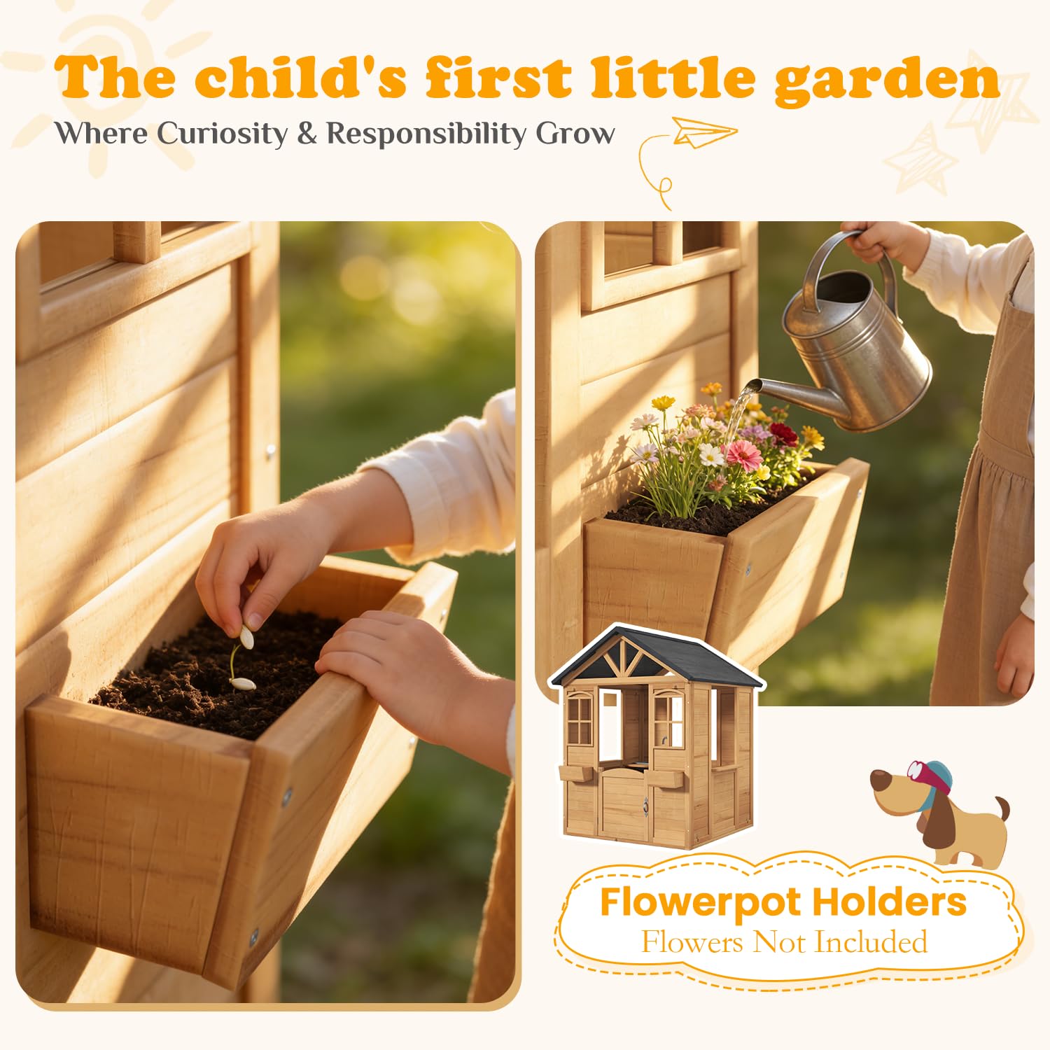Wooden Kids Playhouse Outdoor  – Kids Outdoor Kitchen recenzja i cena