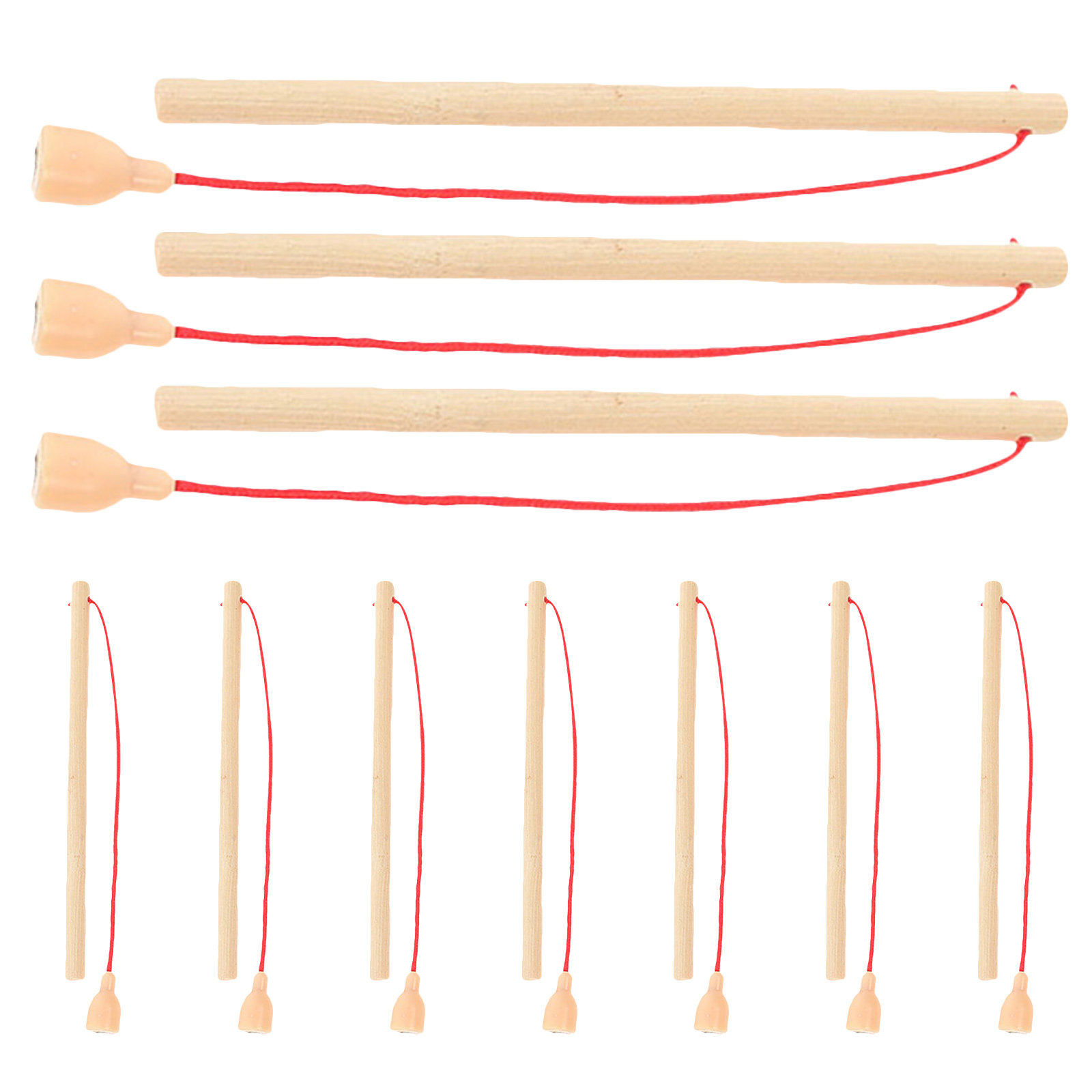 10Pcs Wooden Fishing Rods for  – Kids Outdoor Wooden Playset recenzja i cena
