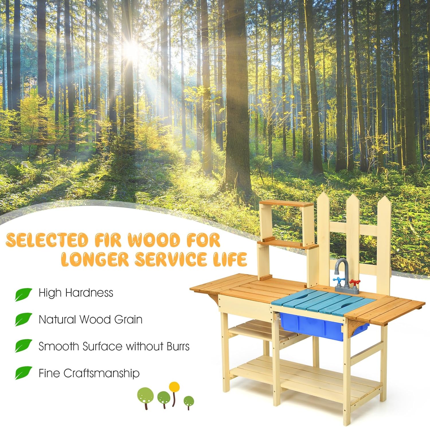 Kids Mud Kitchen Playset, Indo – Kids Outdoor Wooden Playset recenzja i cena