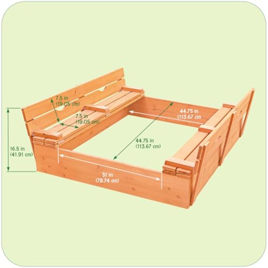 Outdoor wooden sandbox with li – Kids Outdoor Seating recenzja i cena
