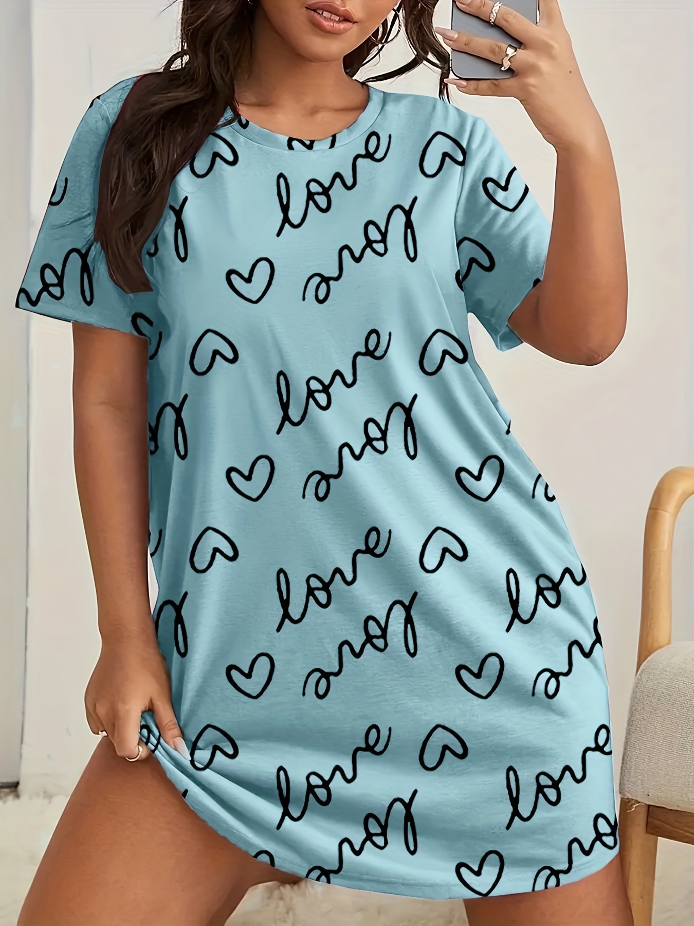 Plus Size Love Print Short Sle – Mini Trampoline Spring recenzja i cena