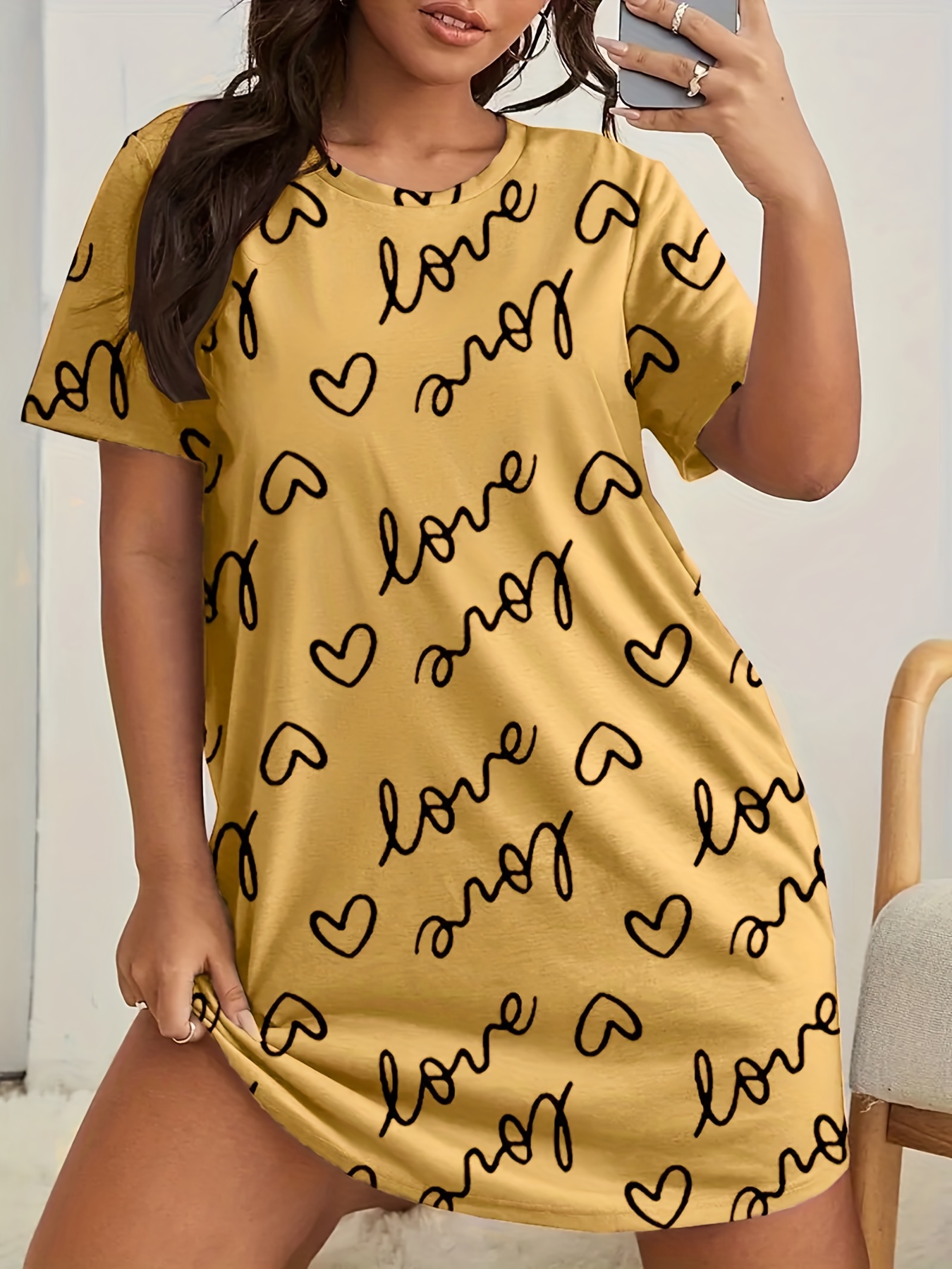 Plus Size Love Print Short Sle – Mini Trampoline Spring recenzja i cena