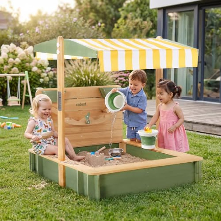 Outdoor sandbox for kids: wood – Kids Outdoor Seating recenzja i cena