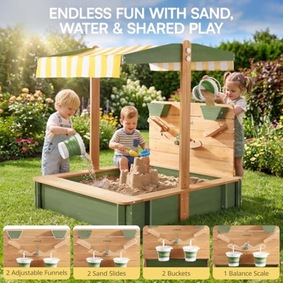 Outdoor sandbox for kids: wood – Kids Outdoor Seating recenzja i cena