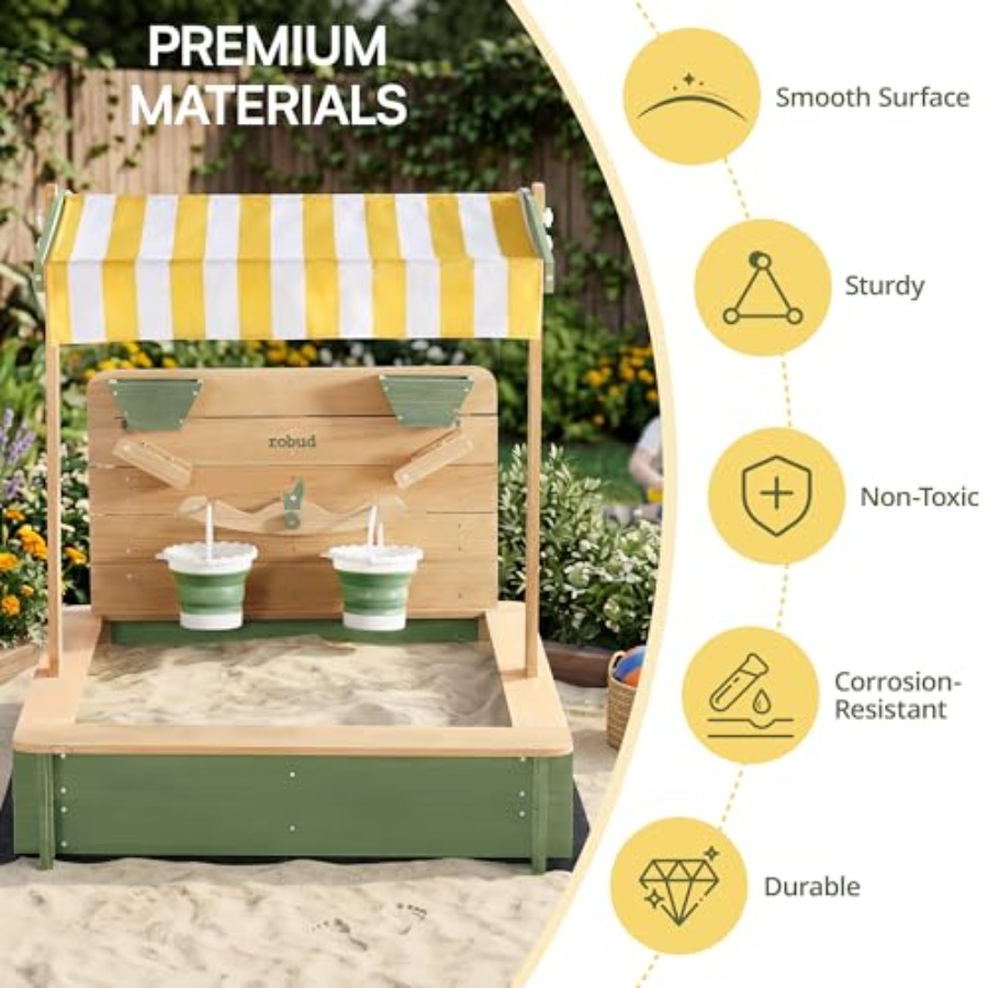 Outdoor sandbox for kids: wood – Kids Outdoor Seating recenzja i cena
