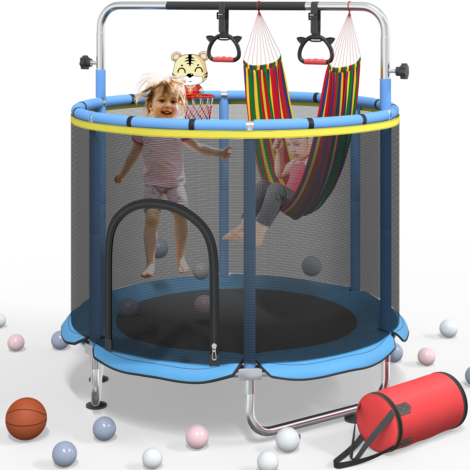 5FT Toddler Trampoline 8-in-1  – Kids Outdoor Hammock recenzja i cena