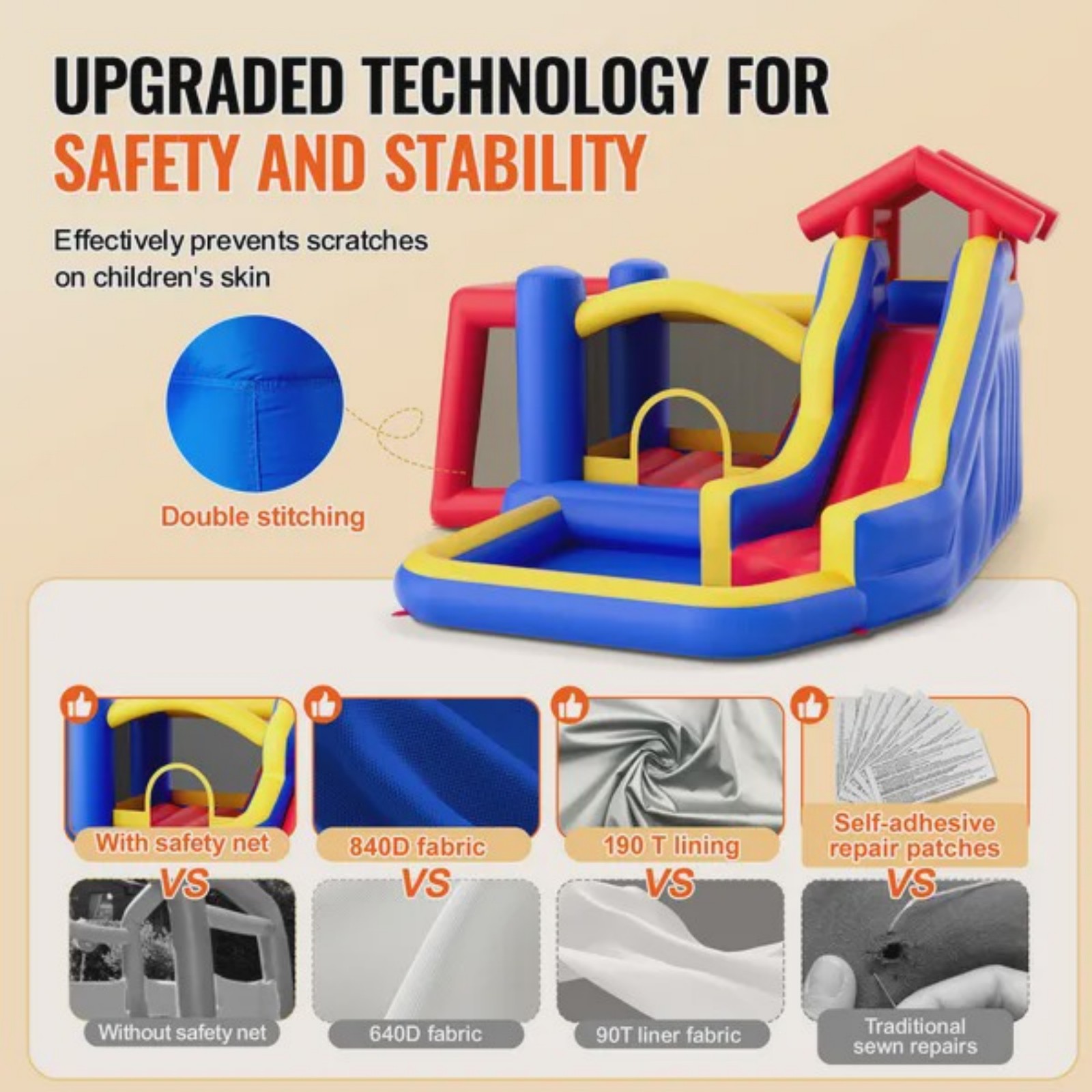 Inflatable Bounce House Outdoo – Kids Outdoor House With Slide recenzja i cena