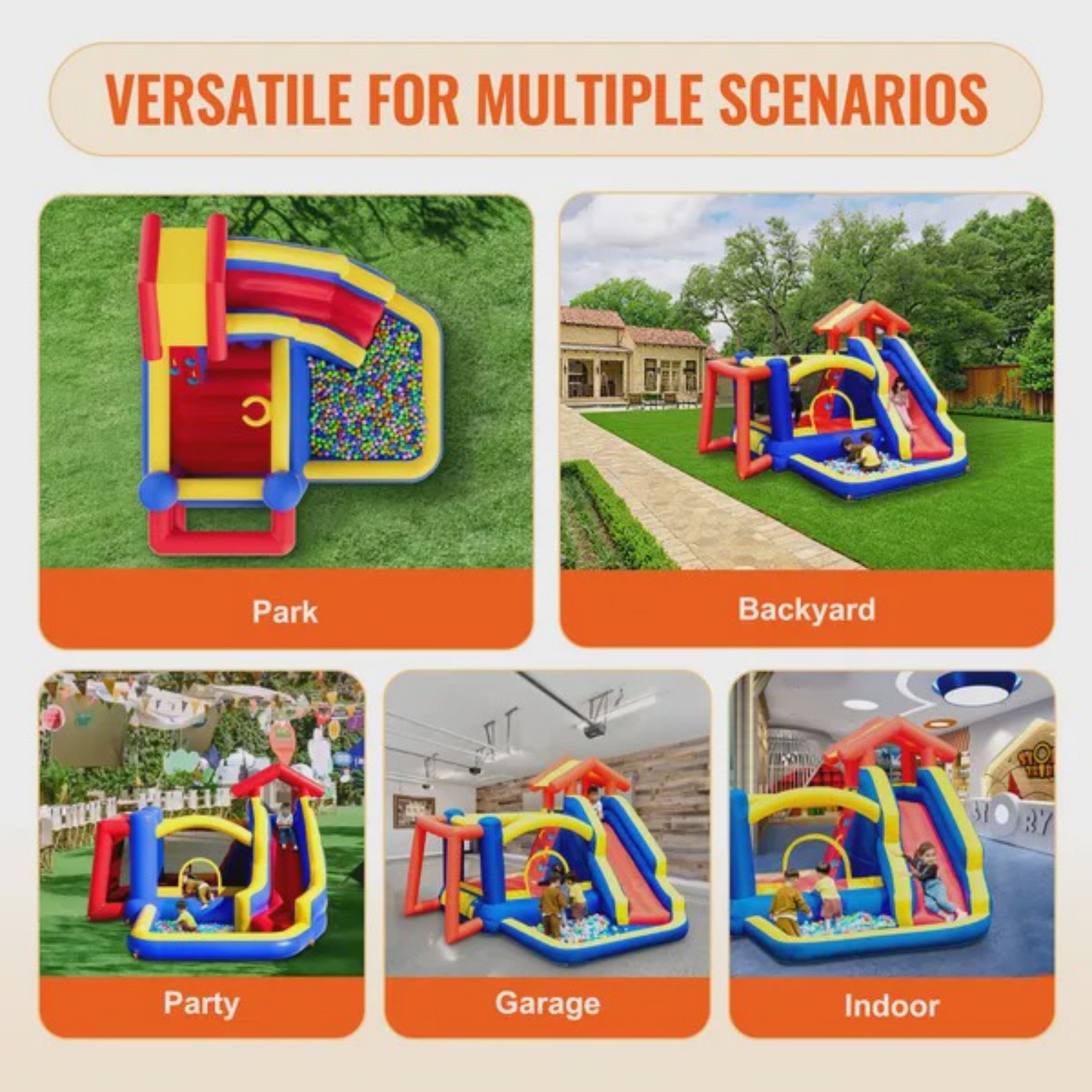 Inflatable Bounce House Outdoo – Kids Outdoor House With Slide recenzja i cena