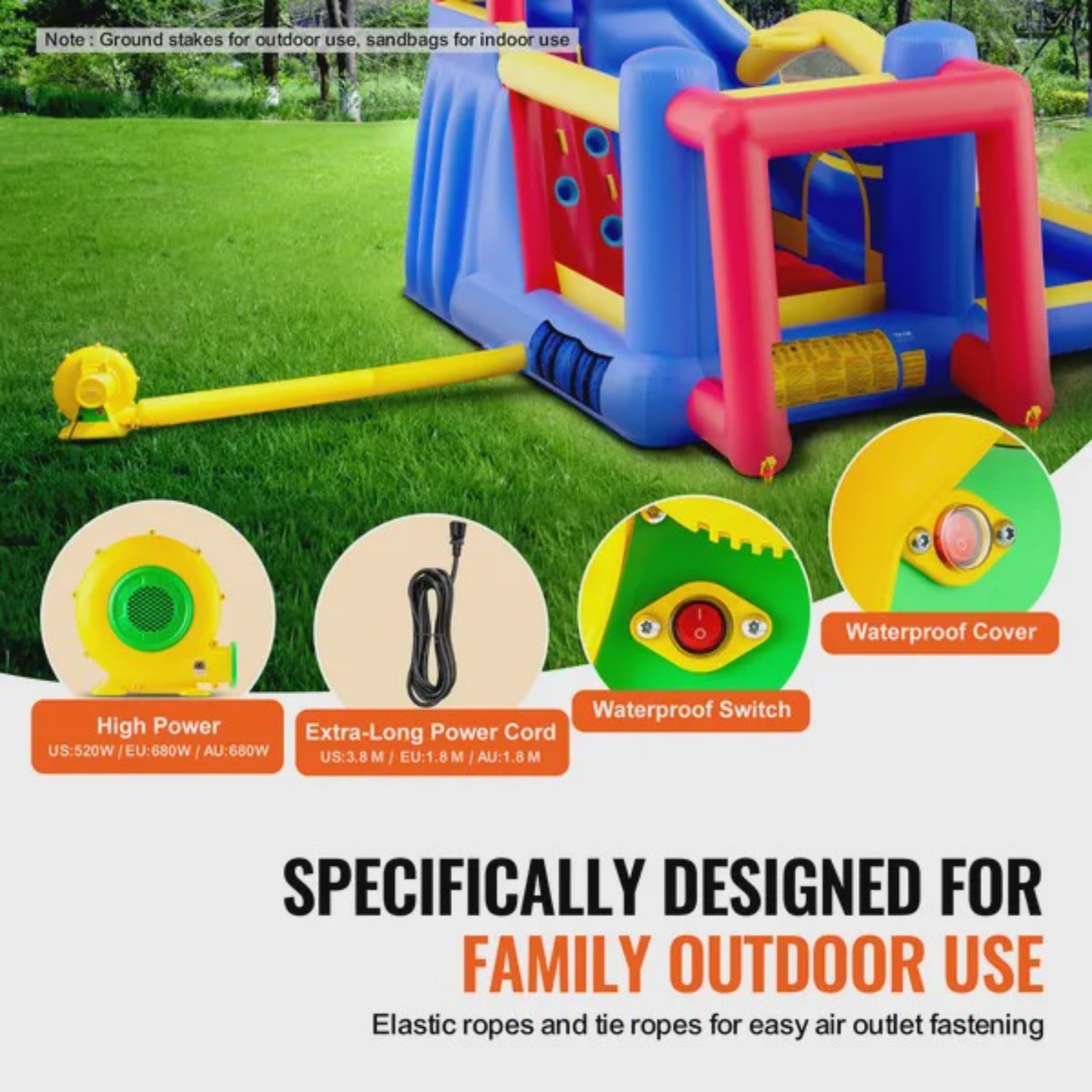 Inflatable Bounce House Outdoo – Kids Outdoor House With Slide recenzja i cena