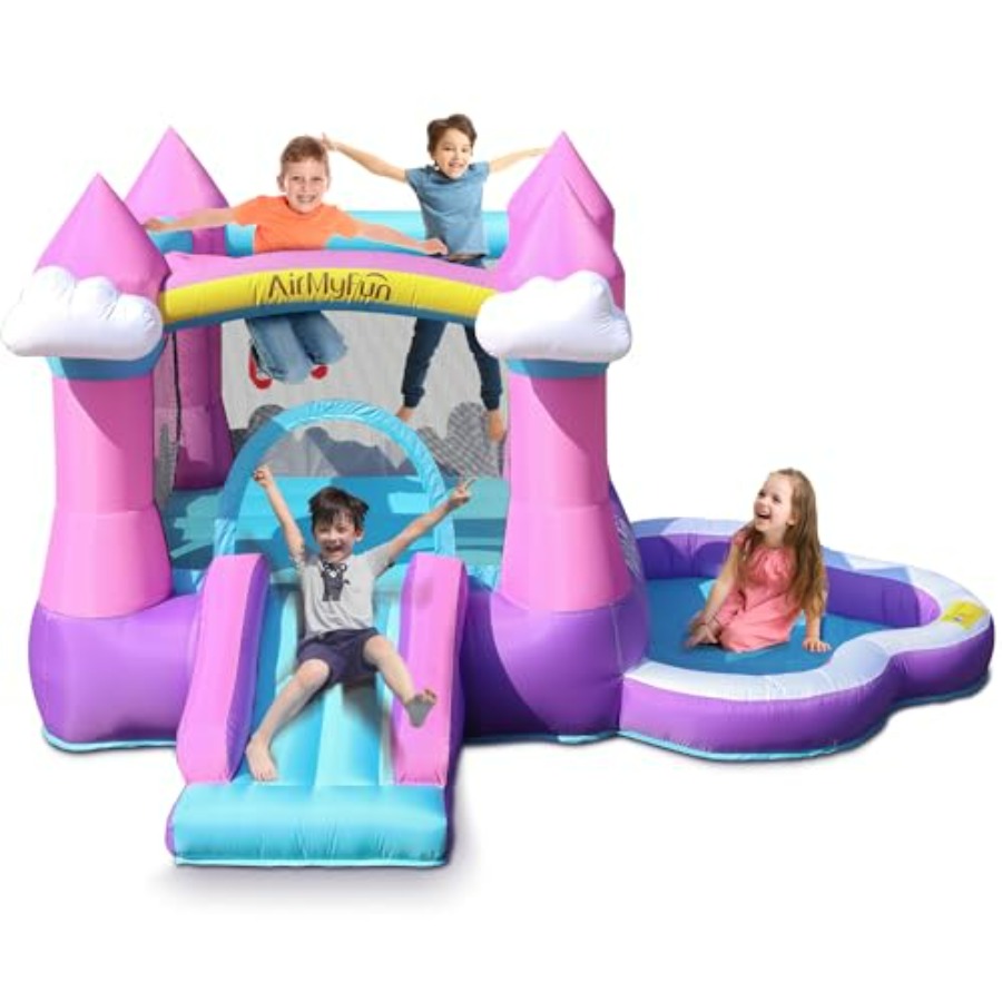Pink inflatable bounce house f – Kids Outdoor House With Slide recenzja i cena