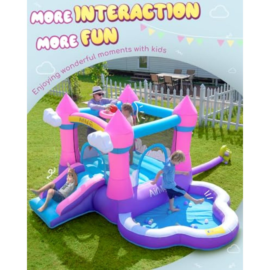 Pink inflatable bounce house f – Kids Outdoor House With Slide recenzja i cena