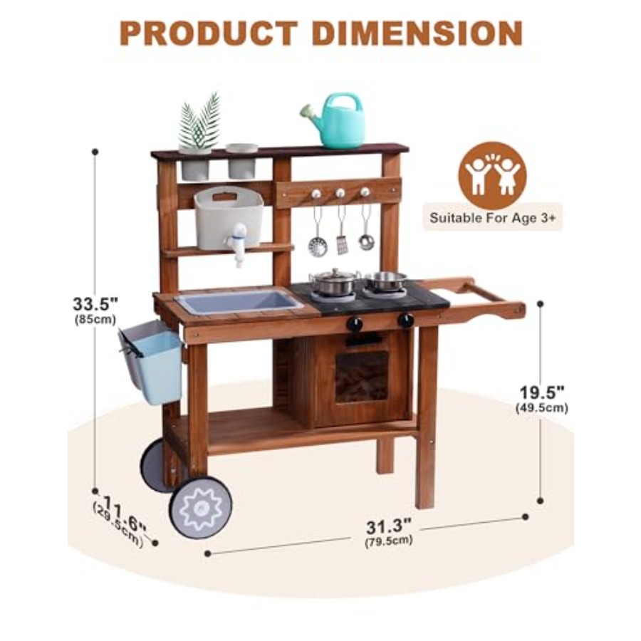 Outdoor mud kitchen for kids w – Kids Outdoor Wooden Playset recenzja i cena