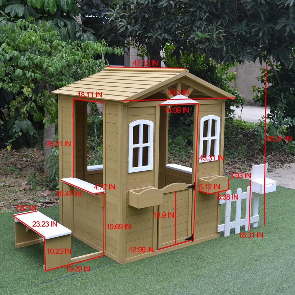 Cedar Wooden Playhouse Kids Ou – Kids Outdoor Nature Play recenzja i cena